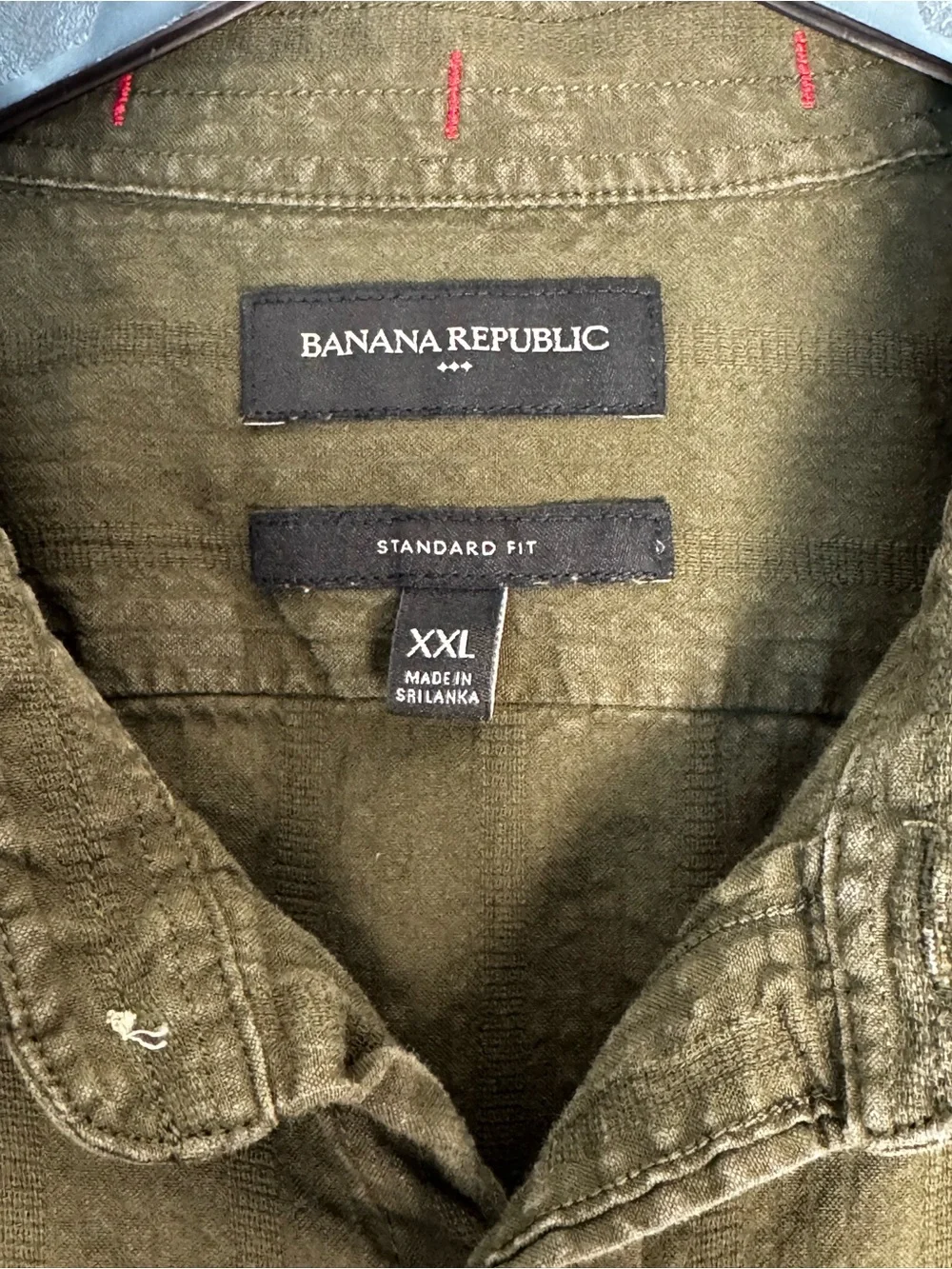 Banana Republic Men’s Short-Sleeve Button Down Shirt - Olive Green
